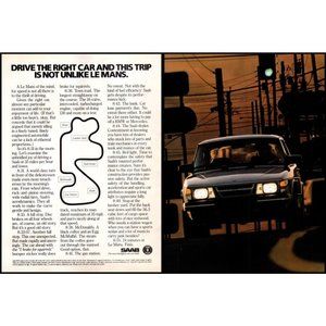 1986 Saab 900 Sedan 2 Page Vintage Print Ad Stop Light City Drive Wall Art Photo